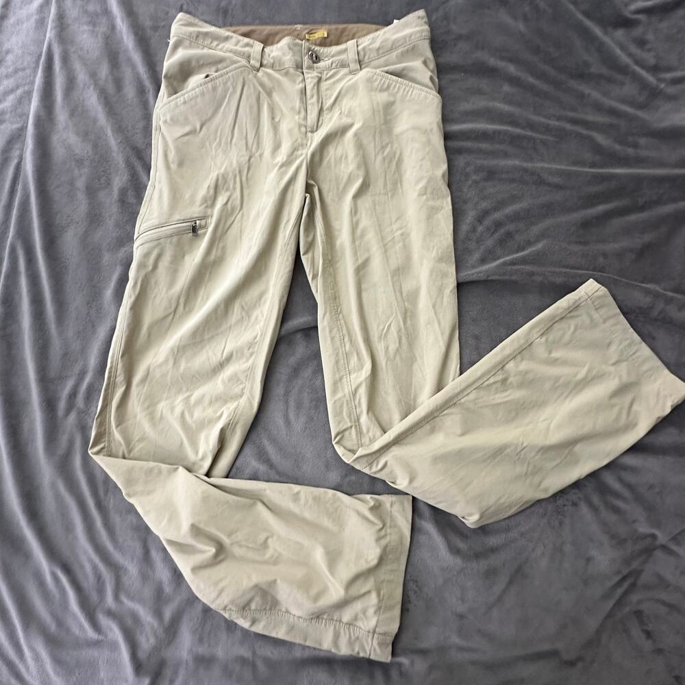 Patagonia Pants Womens 4 Khaki Quandry Hiking Tech Outdoor Gorp Straight Leg